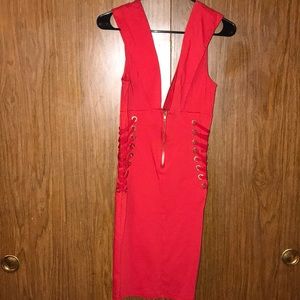 V cut back and front dress